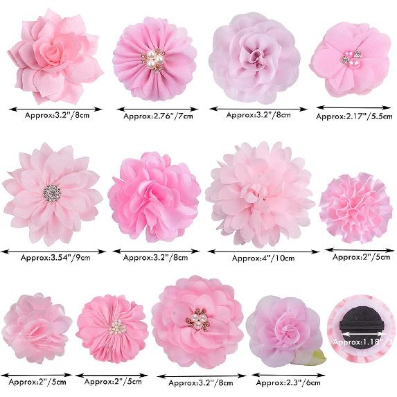 12PCS Pet Collar Flower Bow Collar Detachable Flower Embellishment for Cat Dog,Pet Supplies for Birthday Party