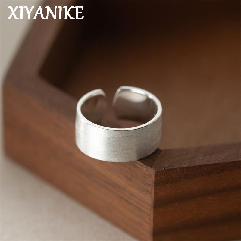 Minimalist Wide-Band Finger Ring for Women, Girls, Korean Fashion, Adjustable, Jewelry, Gift, Party, Ladies' Ring
