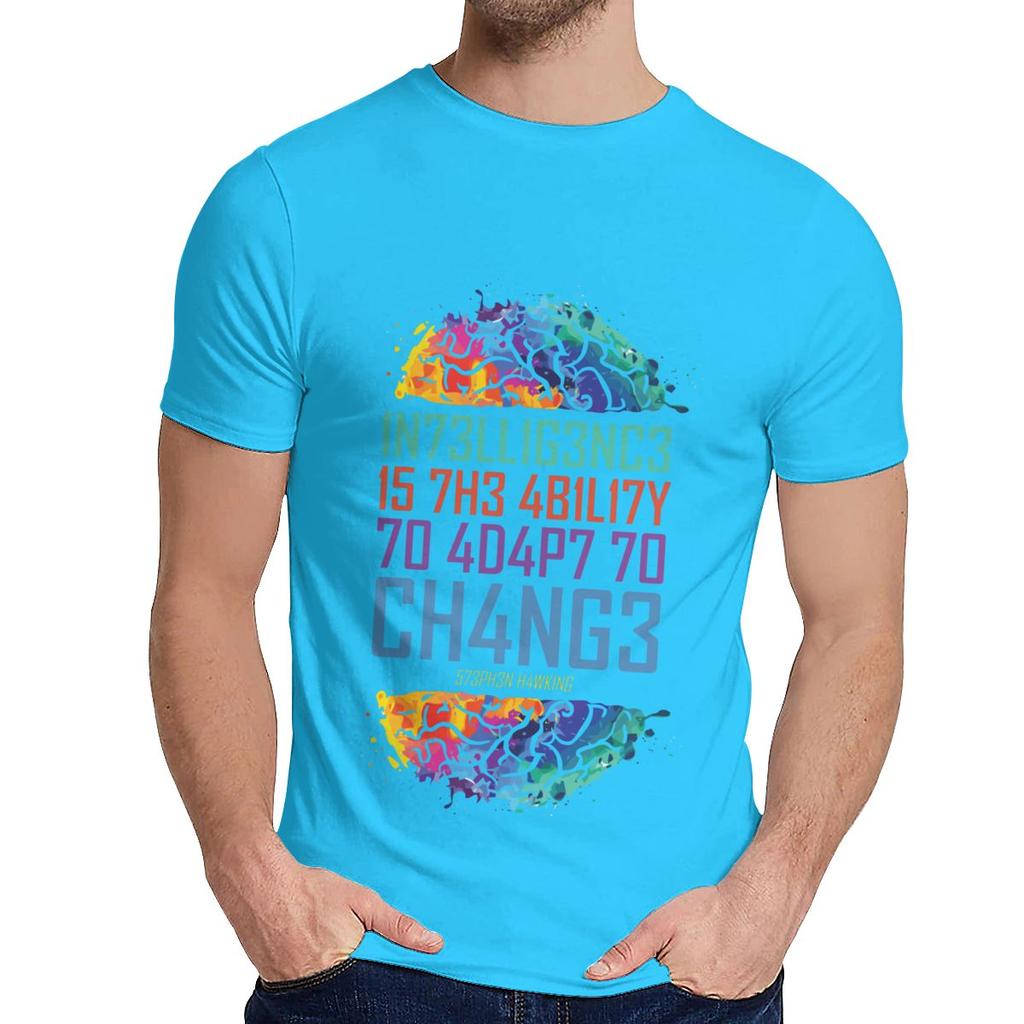 Unisex T Shirt Intelligence Is The Ability To Adapt To Change Great Harajuku Round Collar Cartoon