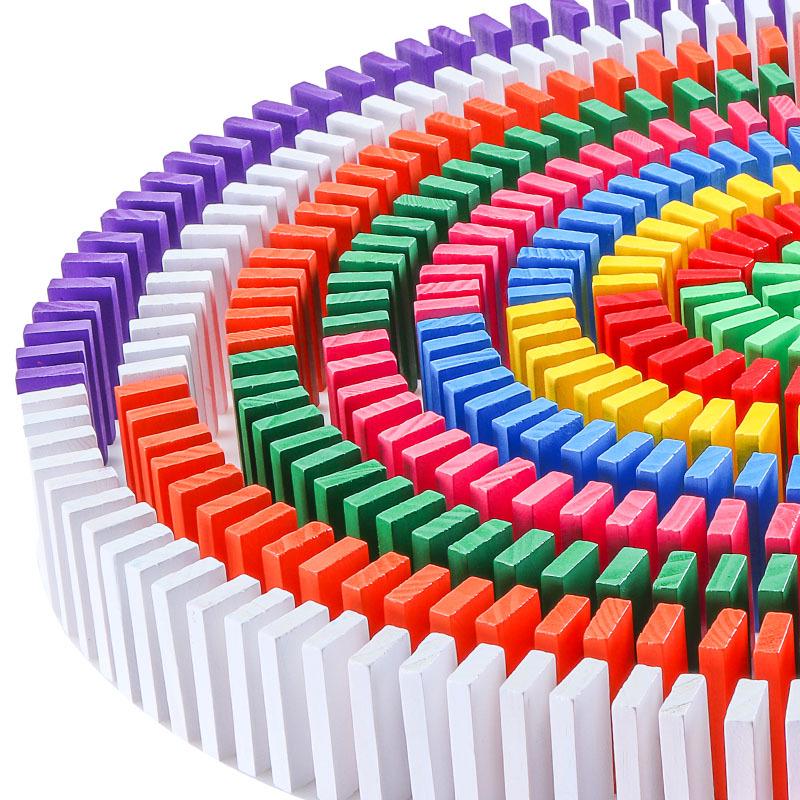 Set di Domino Colorati in Legno da 120 Pezzi per l'Educazione Precoce e lo Sviluppo delle Abilità
