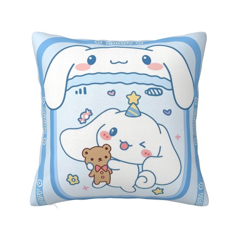 Custom Cinnamoroll Sanrio Cartoon Cushion Cover 45x45cm Yugui Dog Xina Cinnamon Dog Velvet Luxury Pillow for Car Sofa