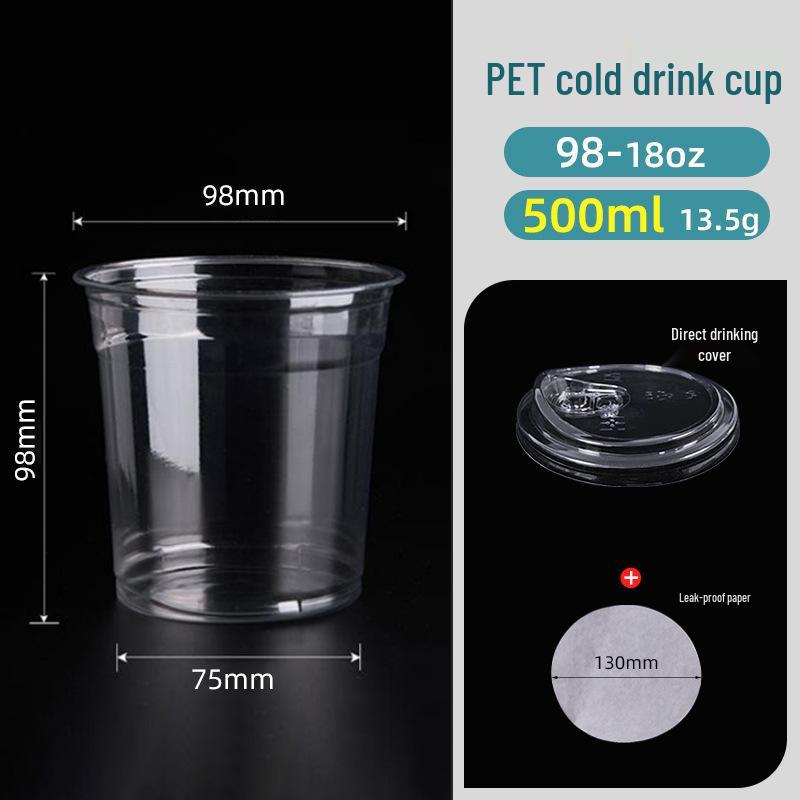 Leak-Proof PET Plastic Beverage Cup with Lid – Transparent Disposable Coffee & Cold Drink Cup