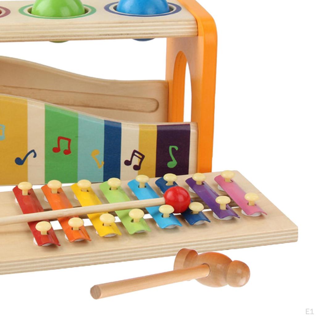 Pound Tap Bench with Xylophone Musical Pounding Toy Coordination Hammering Toys for Family