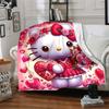 1pc Hello Kitty, Flowers blanket Lightweight Flannel Throw for Sofa Bed Travel Camping Livingroom Office Couch Chair