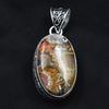 Oval Cut 78.80 Ct Lace Agate Pendant Healing Stone 925 Silver Gemstone CERTIFIED AR-1693-S