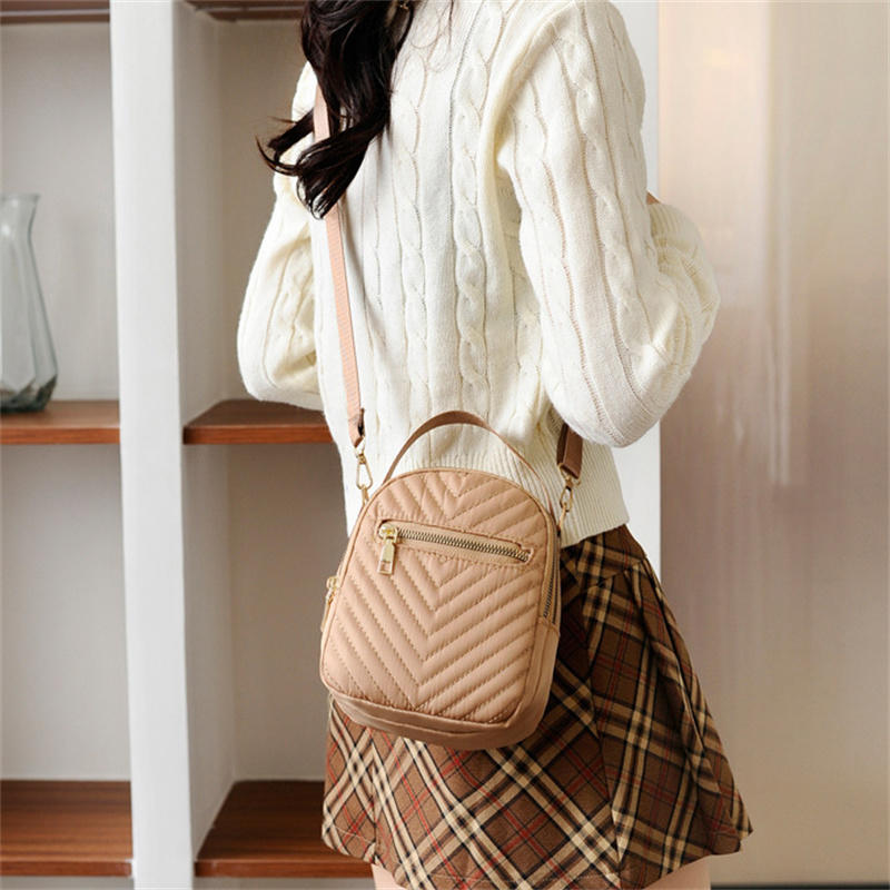 Women's Crossbody Bag Small Trendy PU Leather Shoulder Purse Casual Versatile Vintage Round Phone Bag Travel Daypack