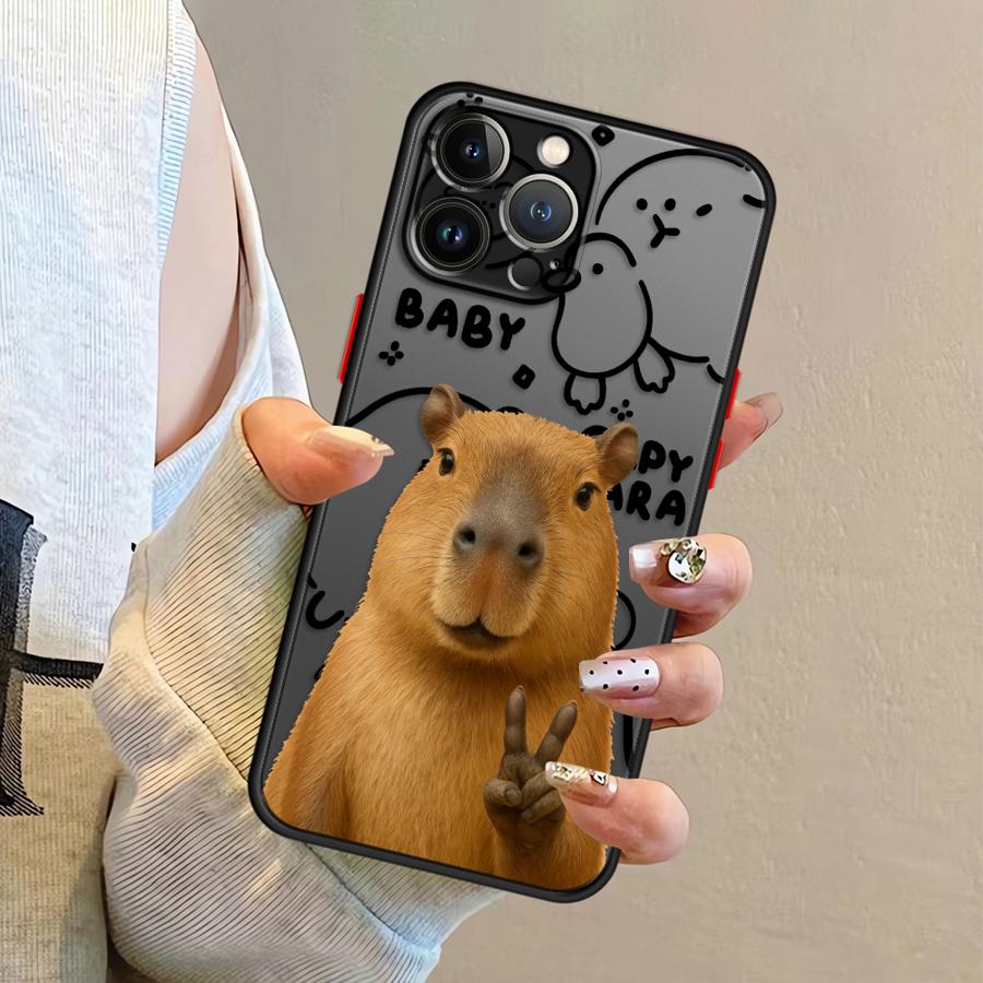 Case for iPhone 17 Pro Max Air 7 8 SE 16 Plus 15 11 13 Mini 14 XS XR 12 Funda Back Phone Cover Capybara Cute Fashion