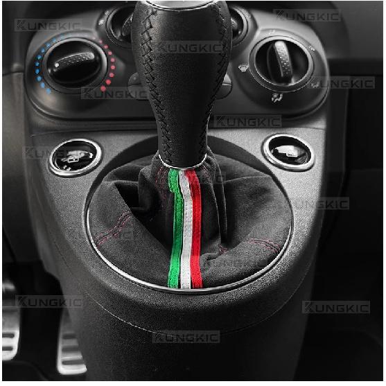 Suede For Fiat 500 2011-2024 Abarth 595 695 2016 2017 2018 2019 2020 2021 2022 2023 2024 Gear Shift Boot Manual Shifter Cover