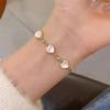 Fashionable Heart Stone Bracelet Metal Chain Bracelet Stylish Wrist Jewelry for Comfort and Durability in Daily Wear