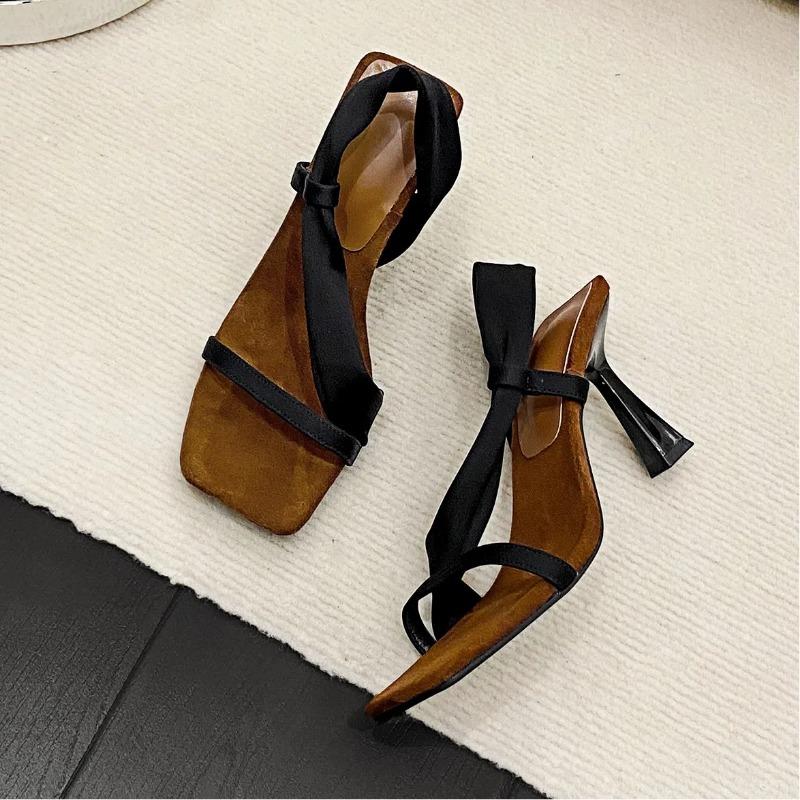 Summer Women's High Heel Sandals Square Head Fashionable Stilettos Sexy Versatile Sandals
