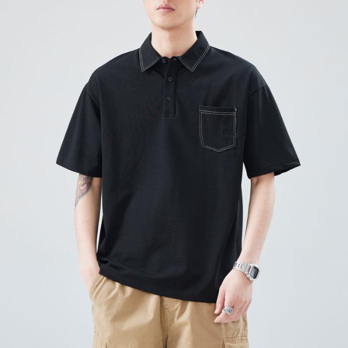 Men's Summer New Loose Short-sleeved POLO Shirt Men's Lapel Thin Short T-top