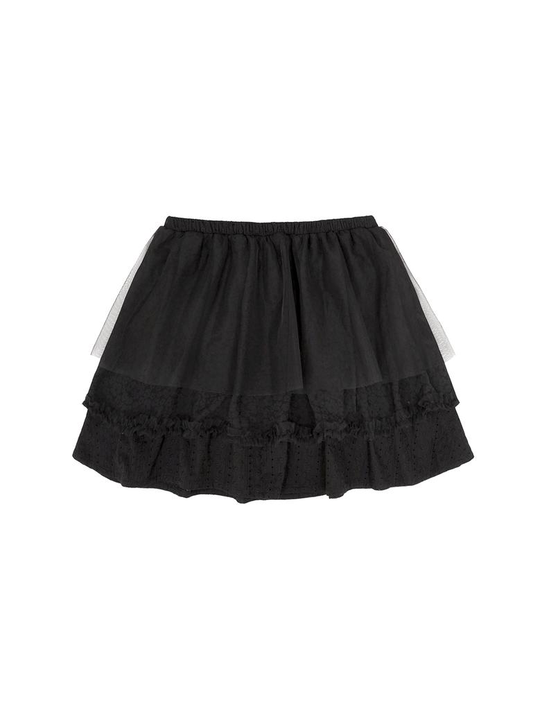 Tuomio Eyelet Tutu Skirt [Black]