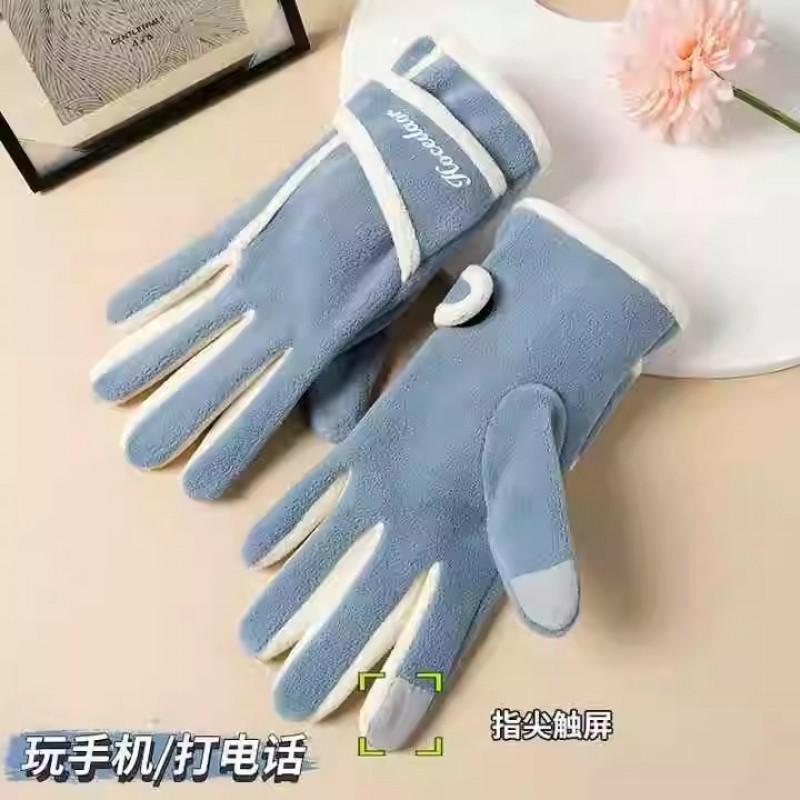 Warm Fleece Lined Touchscreen Gloves Outdoor Cycling Hiking Running Winter Use Unisex One Size