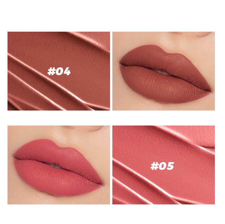 Matte Lipstick 10 Colors Velvet Non-stick Lip Glaze Highly Pigmented Long Lasting Lip Honey Lip Gloss