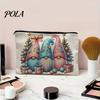 Stain-resistant Pouch Christmas Theme Makeup Bag, with Black Zipper, Wear-Resistant Toiletry Wear-resistant Fabric Bag Durable Canvas Storage