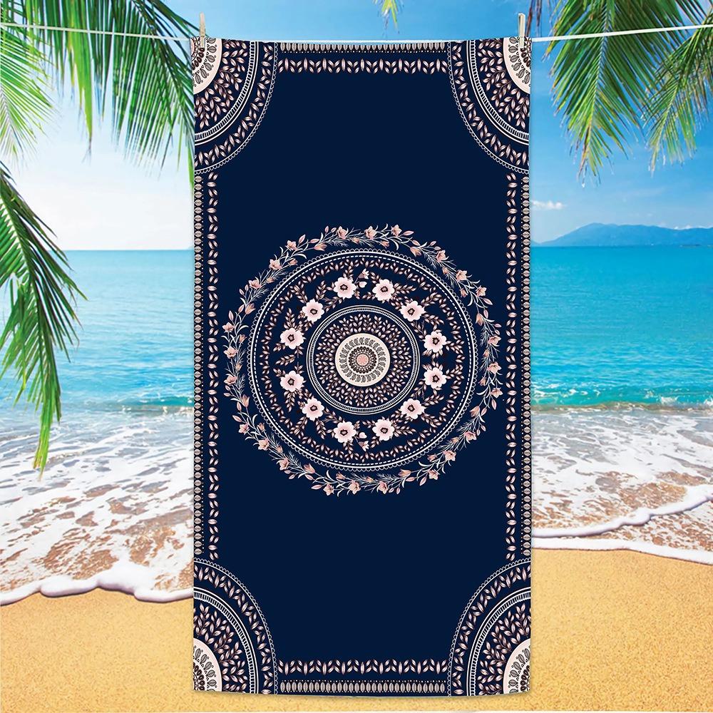 Tropical Pineapple Striped Beach Towel Quick Dry Polyester Bath Towel Summer Swim Pool Travel Vacation Outdoor Blanket