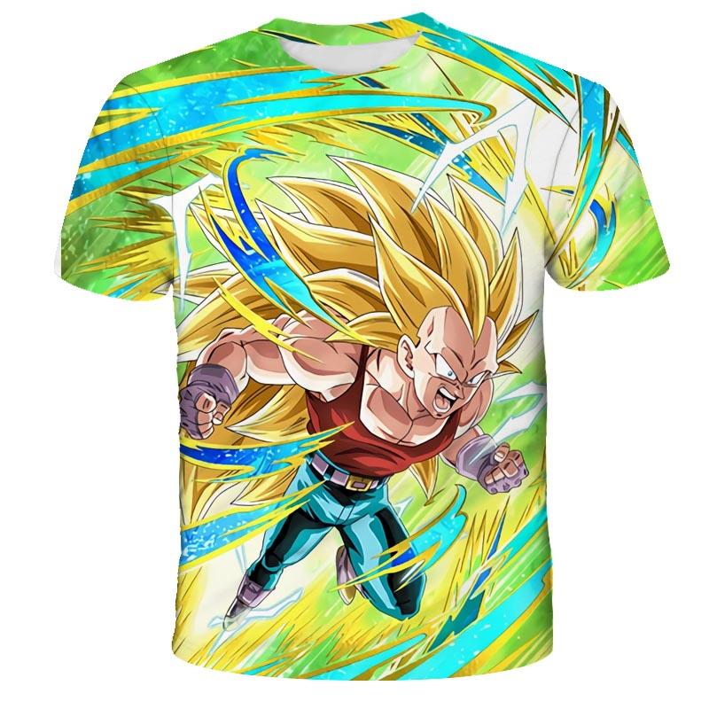 Camiseta de Dragon Ball para Niños Tops Camiseta Figuras de Anime Son Goku Super Saiyan Camiseta Camisetas para Niños Ropa para Niños Verano Manga Corta