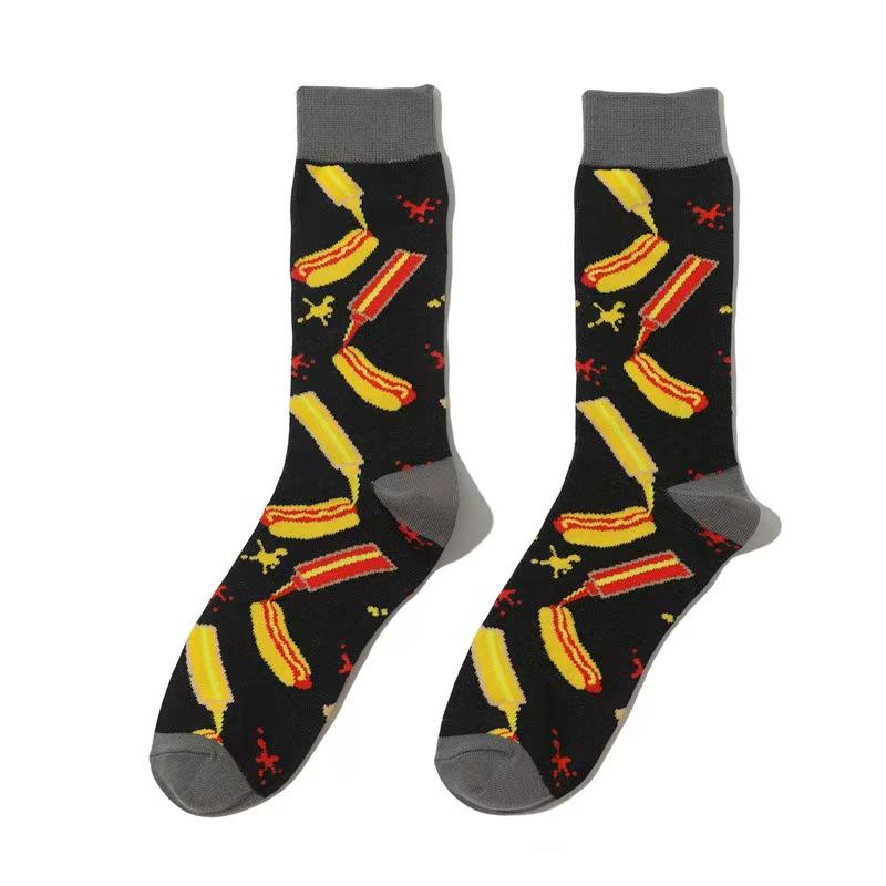 AB New Fashion Socks for Men and Women Colorful Cartoon Animal Cotton Sock Hip Hop Funny Plant Mushroom Bird Stocking