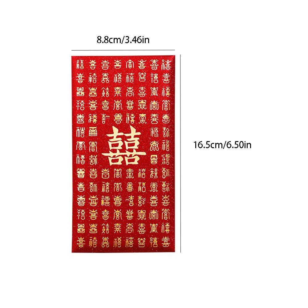 6pcs Blessing Wedding Red Envelope Joy Pattern Money Bag Gift Envelopes Wedding Celebration