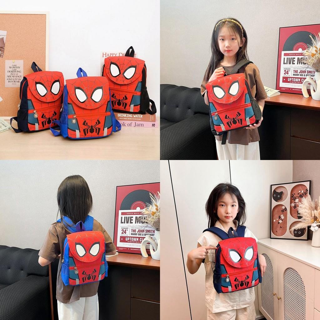 Cartoon Spider Man Pattern Kids Backpack With Breathable Oxford Fabric For Elementary School Students