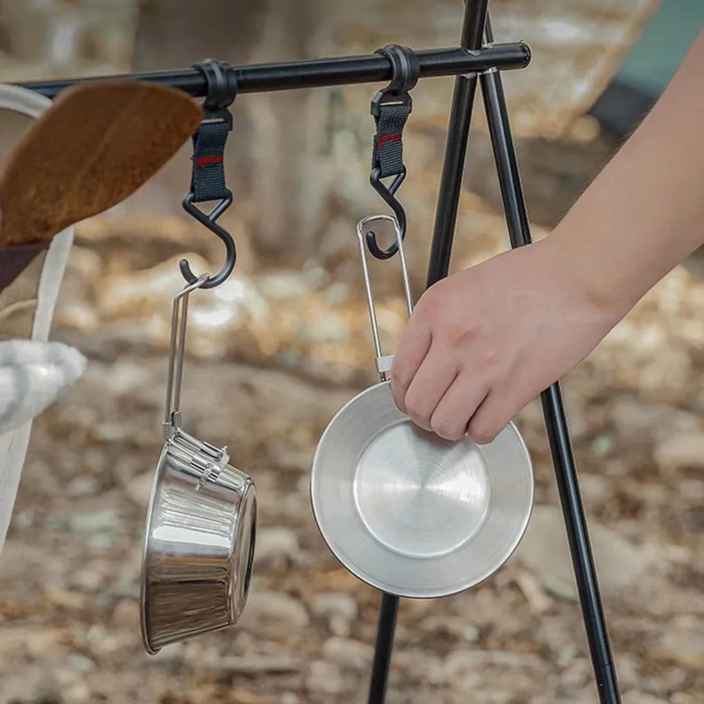 1PC - Outdoor Stainless Steel Snow Bowl Camping Utensil Set Portable And Foldable Picnic Barbecue Bowl