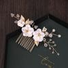 Crystal Pearl Hair Comb Clip Hairpin For Women Rhinestone Flower Leaf Hair Comb Bridal Wedding Hair Accessories Jewelry Comb Pin