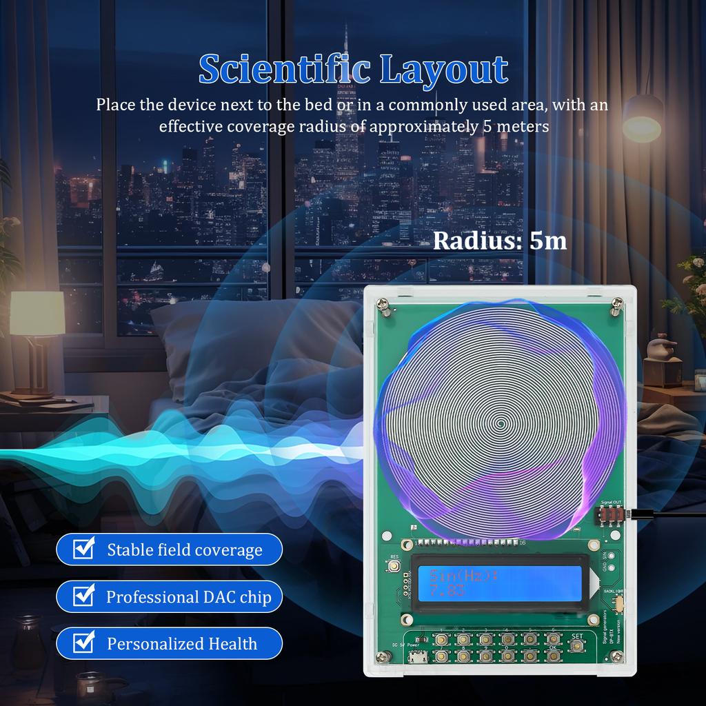 Adjustable Schumann Waves Resonance Generator 0.01HZ~100KHZ 7.83Hz Ultralow Frequency Pulse Audio Resonator Type-C Interface