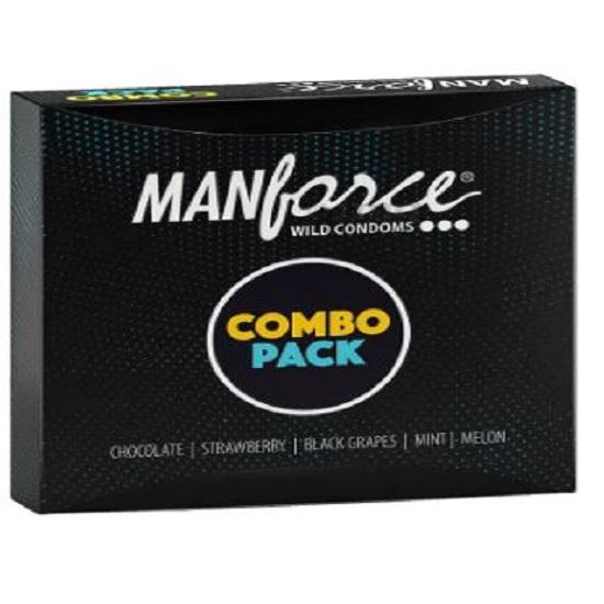 Manforce Wild Condom Combo Pack Chocolate, Strawberry, Black Grapes, Mint, Melon