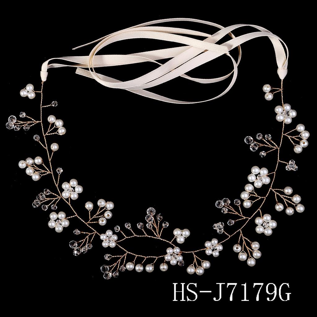 Bridal Headwear Rhinestone Pearl Headband Tiara Wedding Hair Accessories for Women Hair Jewelry Headpiece Bridesmaid Gift