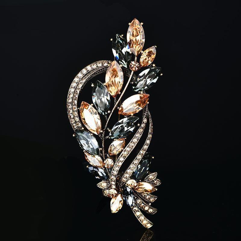 Pin Brooch Ladies High End Crystal Stone Accessories Retro Atmosphere Suit Corsage Coat Pin Brooch Birthday Souvenir GiftRetro Jewelry