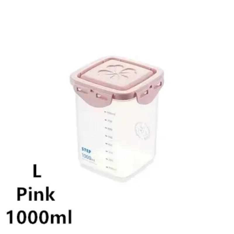 3 Different Capacity Plastic Sealed Cans Kitchen Storage Box Transparent Food Canister Keep Fresh New Clear Container