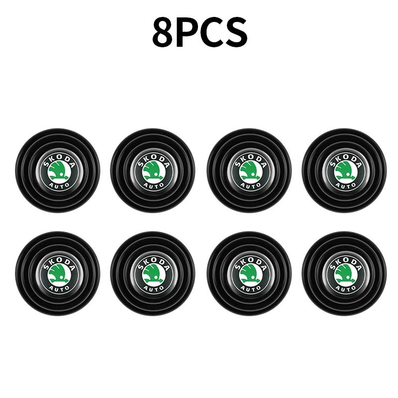 SBNI3 Car Door Shock Absorber Gasket Anti-collision Silicone Sticker Pads For Skoda Octavia Rapid Fabia S Logo A7 Superb KAMIQ