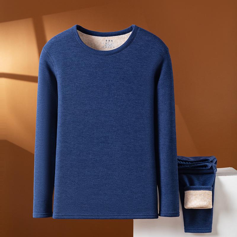 

Комплект теплого нижнего белья из норкового велюра с флисовой подкладкой для пожилых людей 3XL