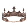 Středověký styl kovová knížecí tiára zirkon Halloween kostýmní doplňky jednoduchá královská koruna svatba