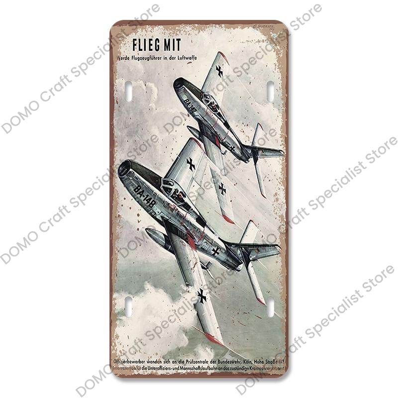 Air Races Metal Plate Tin Signs Retro Top Gun Airplane Metal Poster Garage Club Bar Home Wall Decoration 15x30cm