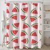 Fruit Watermelon Pattern Print Bathing Curtain Bathroom Shower Curtain Waterproof With 12 Hooks Home Deco