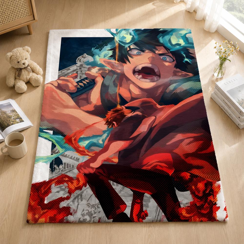 Anime B-Blue Exorcist Throw Blankets Soft Warm Flannel Blanket Bedding For Bed Living Room Home Sofa