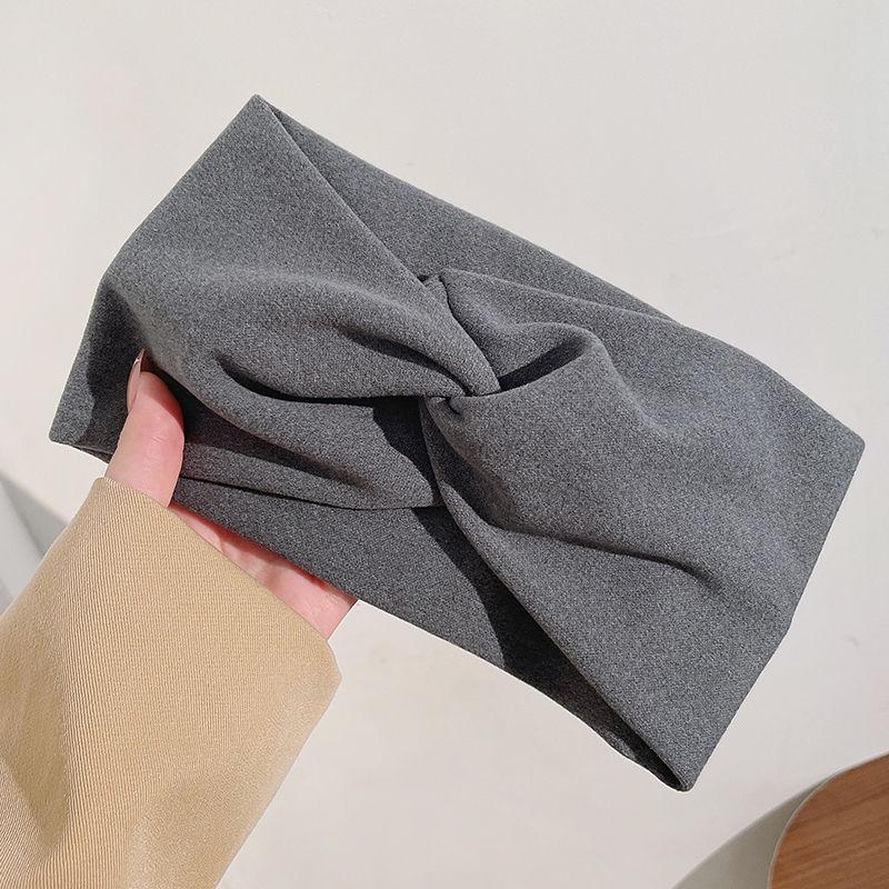 

Fashion Autumn Winter Wide Edge Cross Stretch Fabric Women Girl Headband Headpiece Turban Bandage Hair Accessories Headwear серый