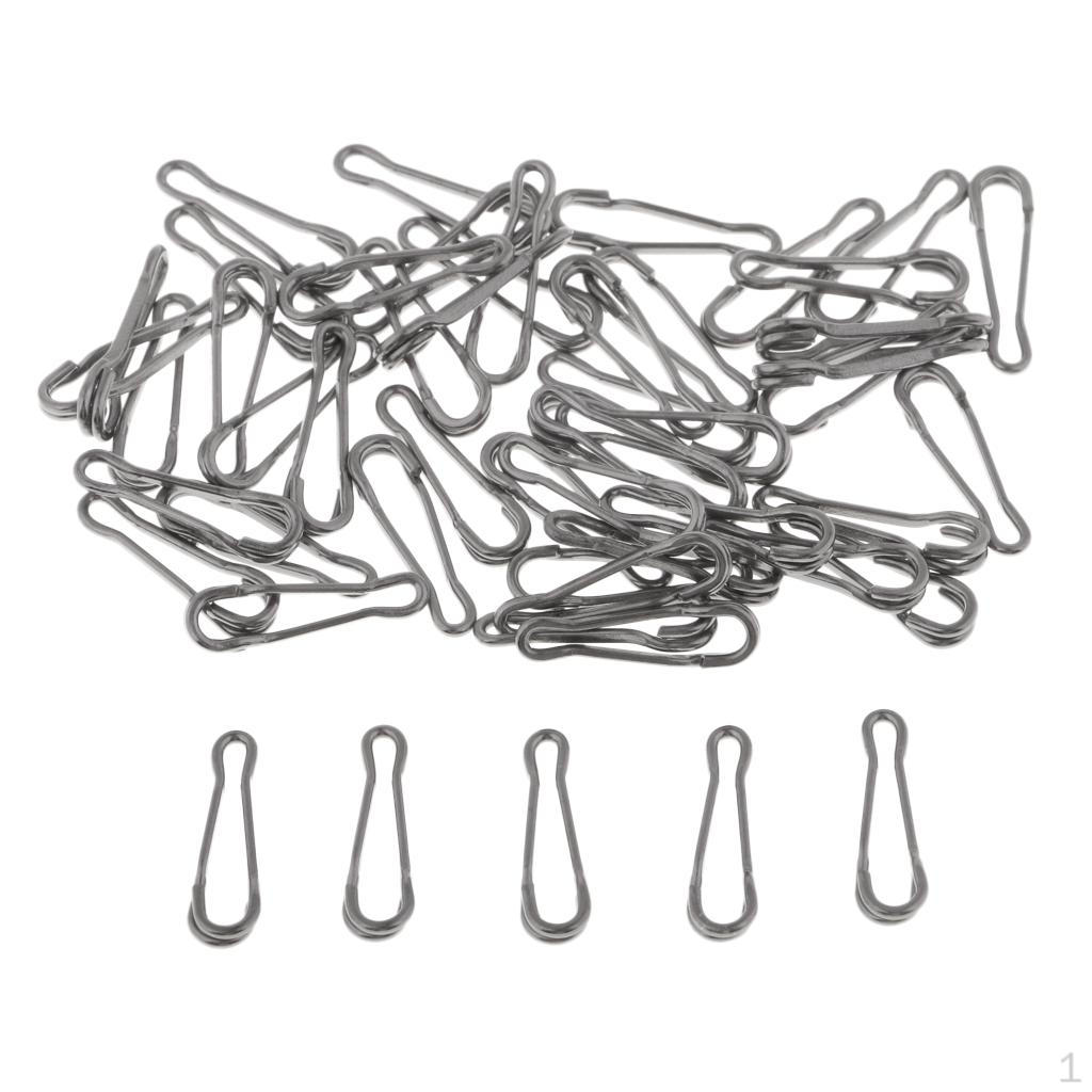 50 Pieces Fishing Snaps Swivels Baits Clip Carp Tackle