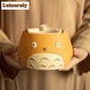 Cute Cat Coarse Pottery Roasted Tea Kettle Winter Tea Brewing Around The Stove Candle Warmer Milk Tea Jar Side Handle Pot Base