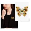 Sunflower Butterfly Brooch Rhinestone Butterfly Lapel Pin Sparkling Flower Brooch Pin for Blazers Coats Shirts Sweaters