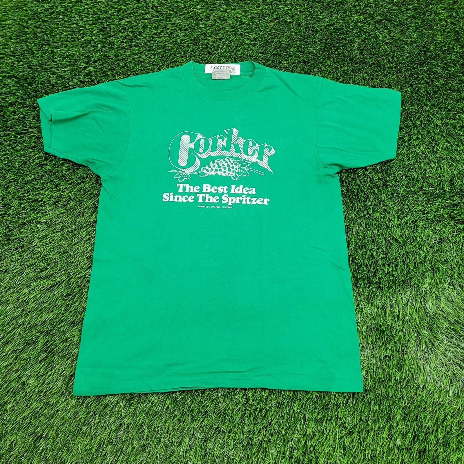 

Vintage 80s Corker Wine Spritzer Shirt M 19x25 Winemaking Promotional Tee M