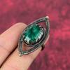 Faceted Zambian Emerald Ring Copper Wire Wrapped Jewelry Adjustable Ring Handmade Original Gemstone Ring Copper Wire Wrap Ring Gifts For Mom