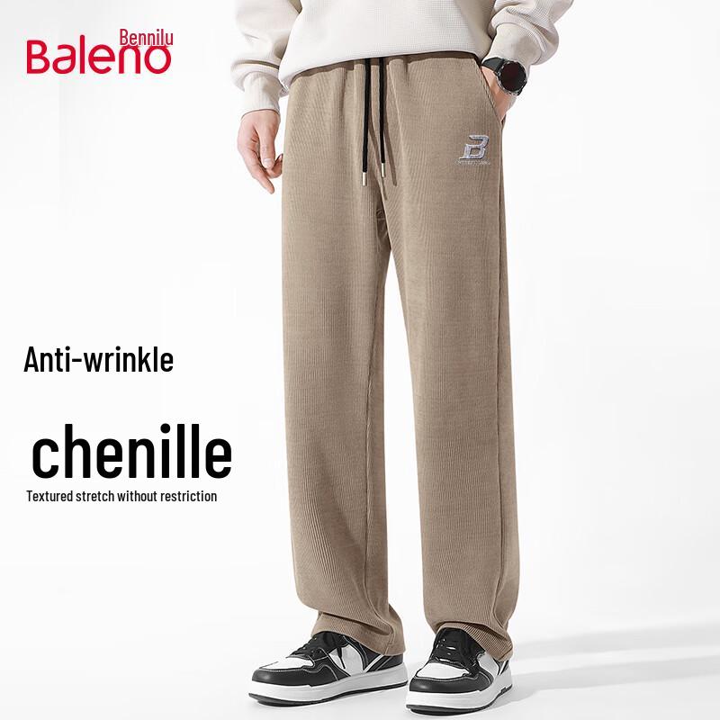 Baleno Men's Chenille Loose Straight Trousers