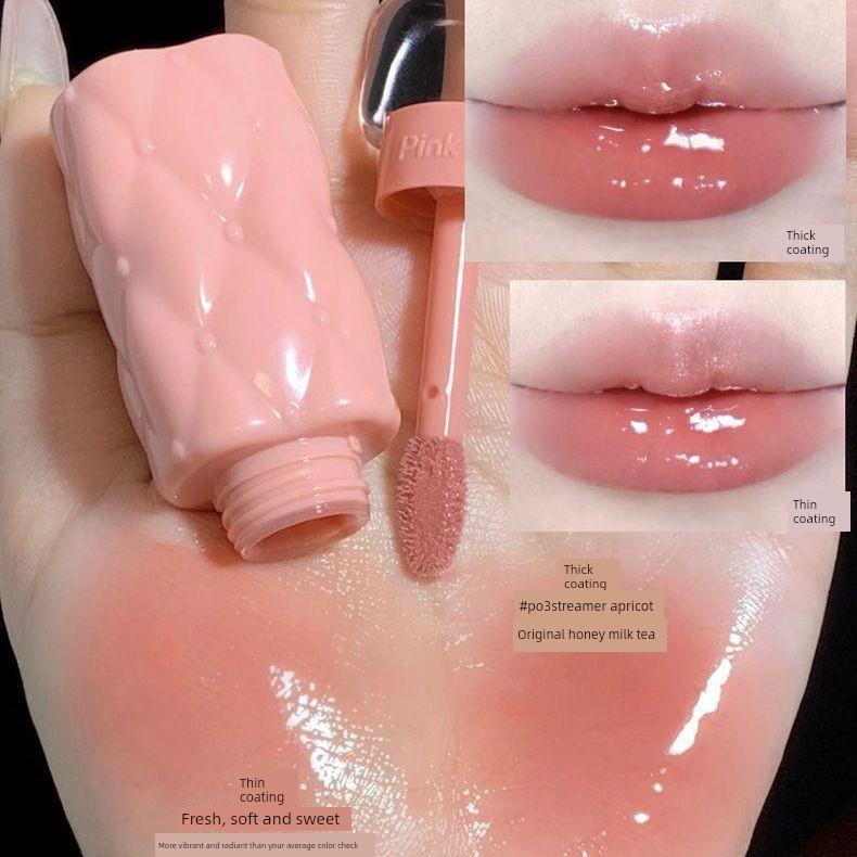 Pinkbear Lip Gloss 2.0 Water Gloss Essence Mirror Lipstick for Women, Non-Stick Cup, Transparent Layered Application