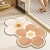 Nordic Simple Flowers Moisture-wicking Quick Drying Bathroom Floor Mat Bathroom Odd Shape Anti-dirty Wear-resistant Diatomium Mud Carpet