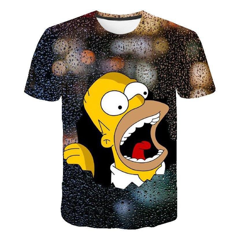 Summer Children's New Fashionable Digital Simpson Comfortable Loose Short Sleeve Printed T-shirt