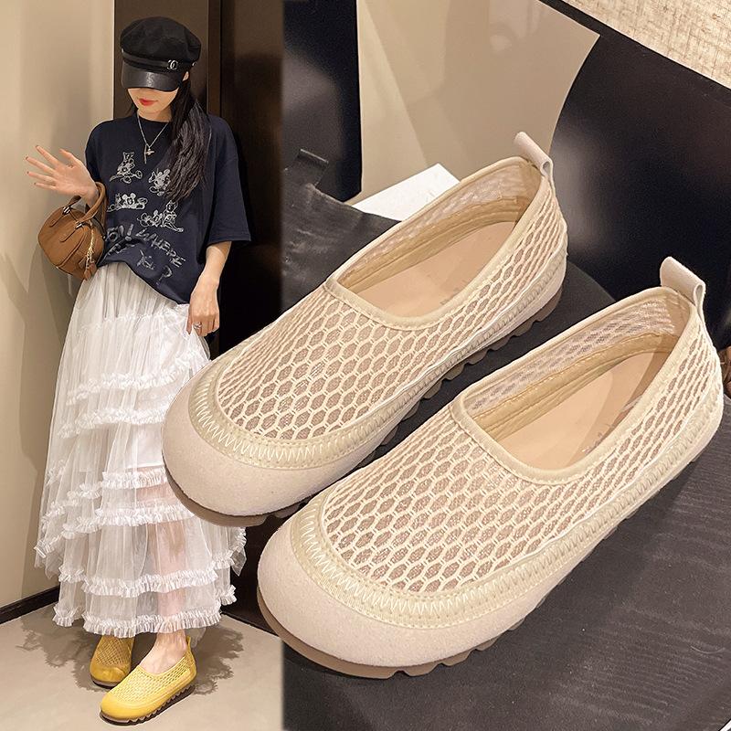 Fashion Summer Breathable Women Shoes 2025 Flat Casual Shoes Lightweight Comfortable Rubber Sole Outdoor Walking Shoes Zapatos Mujer