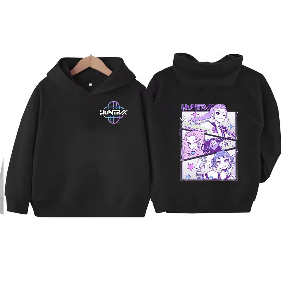 KPop Demon Hunter Rumi Derpy Cartoon Girls Boy Hooded Sweatshirt Warm Children's Korean Wave Fashion Casual Tops Casual Clothing