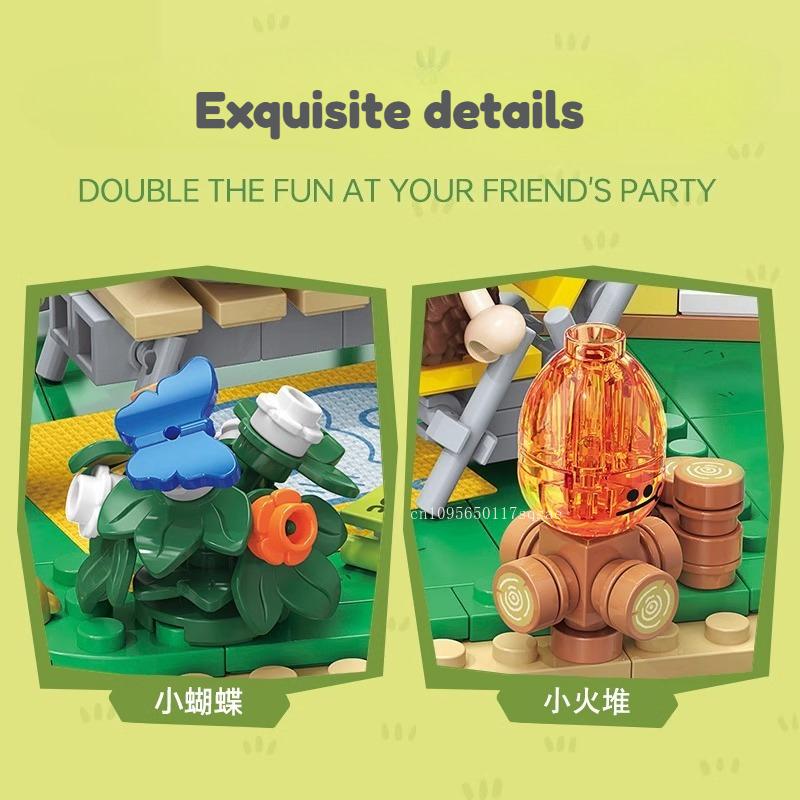 Little Parrot Bebe Camping Tent Little Monster Moc Building Blocks Car Pellet Assembly Model Cartoon Gift Building Blocks